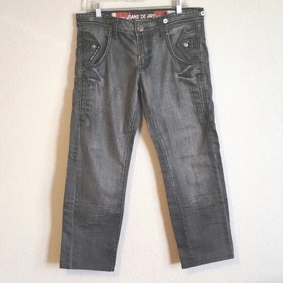Jean de Art Grey Wash Straight Wide Leg Japanese Streetwear Jeans XL (34/35) - Picture 1 of 9